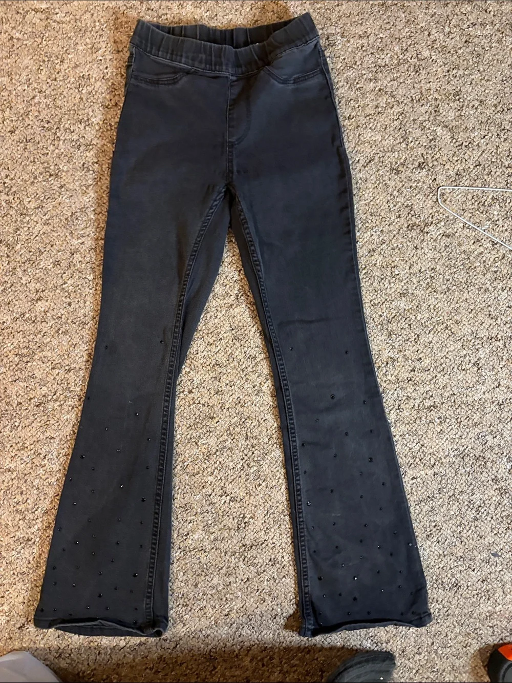 H&M Black Girls Embellished Flare Jeans